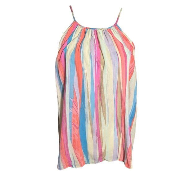 NWT Gap 100% Cotton Striped Spaghetti Strap Tank Keyhole Tie Back Size Large - Picture 3 of 8